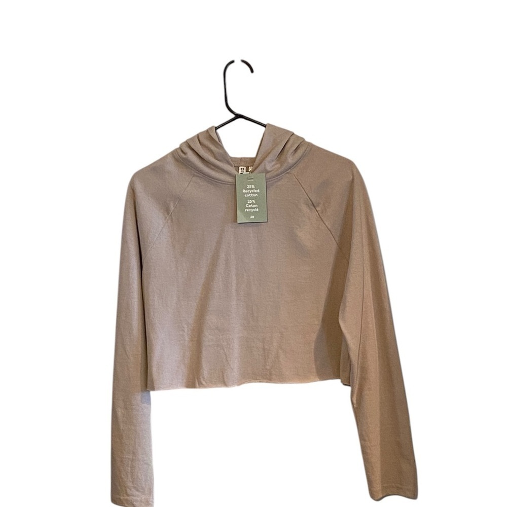 New Divided H&M Tan loungewear Cropped Hoodie streetwear activewear Minimalist